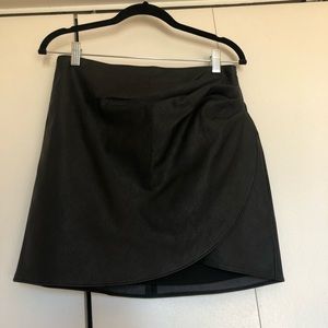 A & F Vegan Leather faux wrap miniskirt